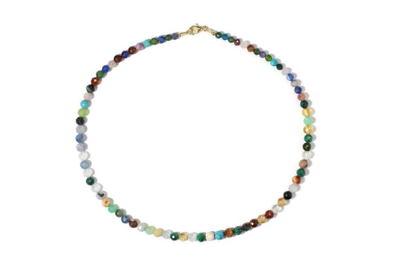 Cavill Silberkette Cavill 925 Silber Kette vergoldet 45cm bunte Perlen 102,15 ct Damen (1-tlg) von Cavill