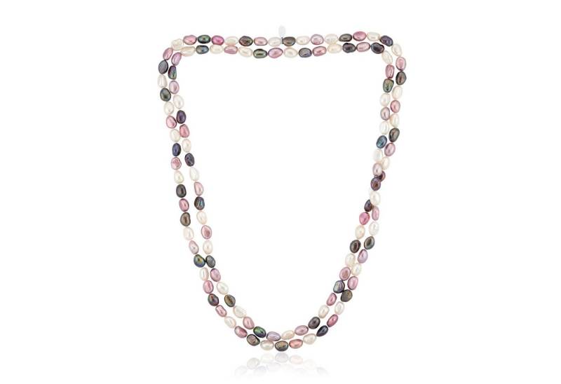 Cavill Silberkette Cavill 925 Silberkette mit bunten Süßwasserperlen, 132 cm lang (1-tlg) von Cavill