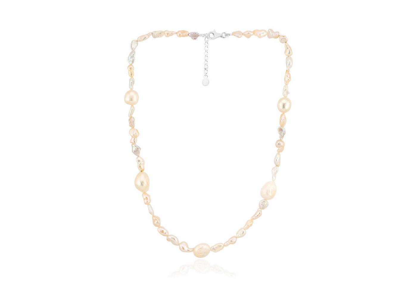 Cavill Silberkette Cavill 925 Sterling Silber Kette mit weißen Keshi Perlen, verstellbar (1-tlg) von Cavill