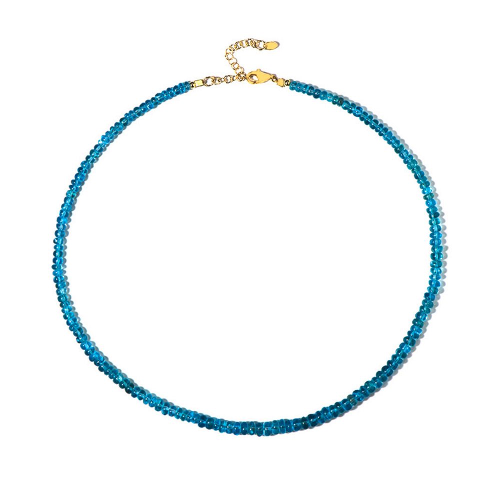 Cavill Silberkette Cavill Blaue Apatit Halskette 925 Silber vergoldet 2,4 ct (1-tlg) von Cavill