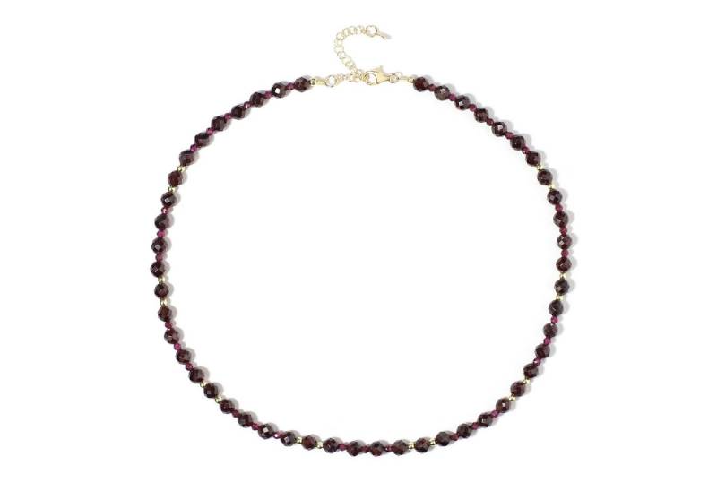 Cavill Silberkette Cavill Granat Halskette 925 Sterlingsilber vergoldet mit Hämatit (1-tlg) von Cavill