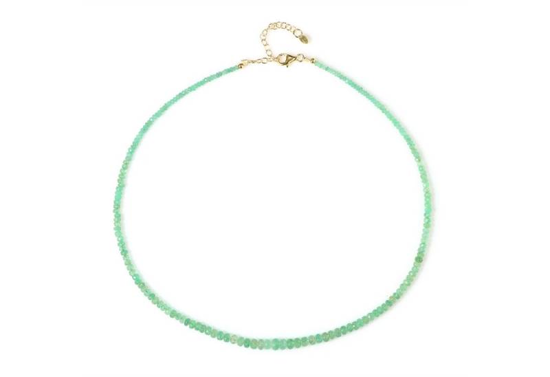 Cavill Silberkette Cavill Halskette Damen 42,3 ct Smaragd Bead 925 Silber vergoldet (1-tlg) von Cavill