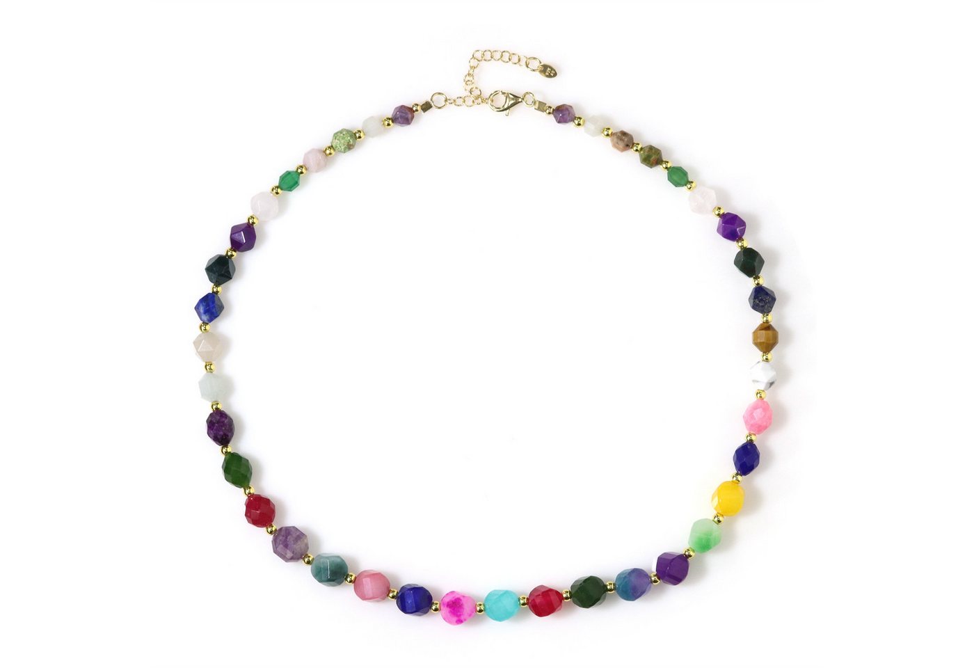 Cavill Silberkette Cavill Silberkette 126,66 ct bunte Halbedelsteine, Hämatitperlen (1-tlg) von Cavill