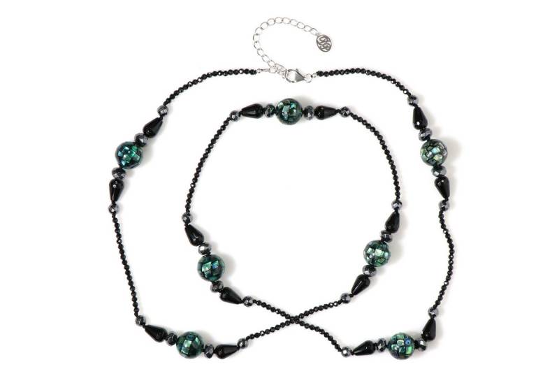 Cavill Silberkette Cavill Silberkette 166,23 ct Schwarzer Achat Hämatit Abalone 925 (1-tlg) von Cavill