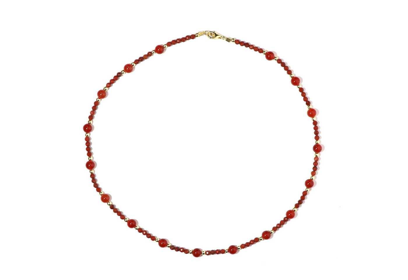 Cavill Silberkette Cavill Silberkette 45 cm, vergoldet mit rotem Onyx 22,7 ct & Jaspis (1-tlg) von Cavill