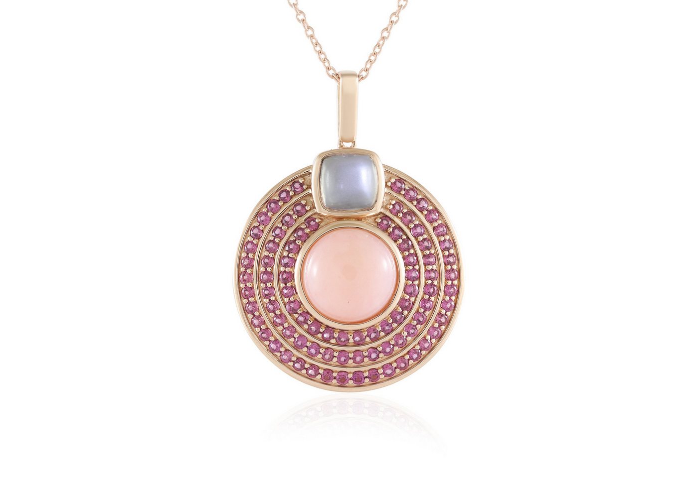 Cavill Silberkette Cavill Silberkette Damen 3,6 ct Opal Mondstein & 1,55 ct Rhodolith (1-tlg) von Cavill