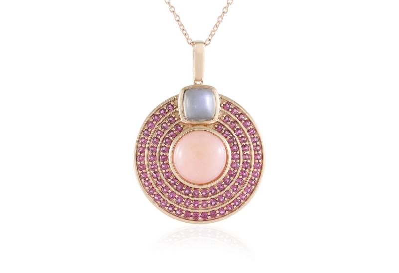 Cavill Silberkette Cavill Silberkette Damen 3,6 ct Opal Mondstein & 1,55 ct Rhodolith (1-tlg) von Cavill