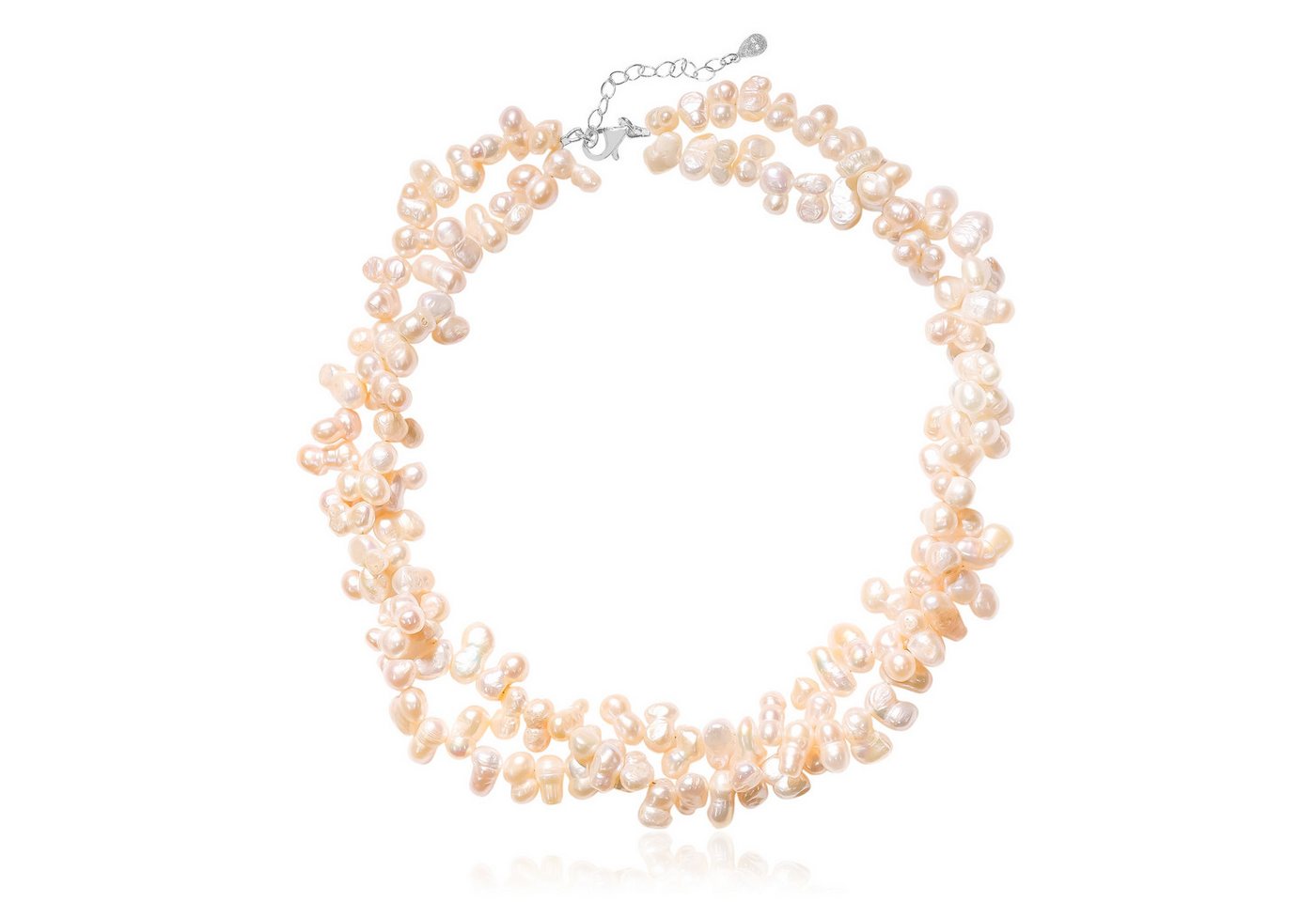 Cavill Silberkette Cavill Silberkette mehrsträngig mit Keshi Süßwasserperlen rosé 44,5 cm (1-tlg) von Cavill