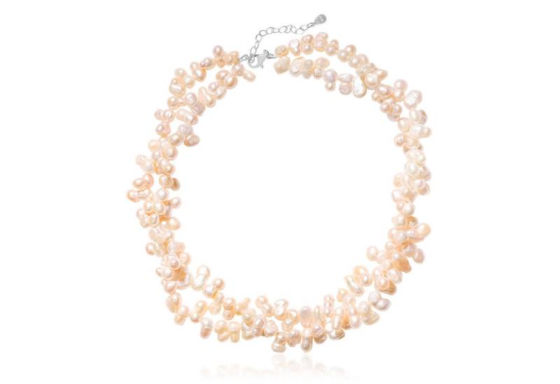 Cavill Silberkette Cavill Silberkette mehrsträngig mit Keshi Süßwasserperlen rosé 44,5 cm (1-tlg) von Cavill