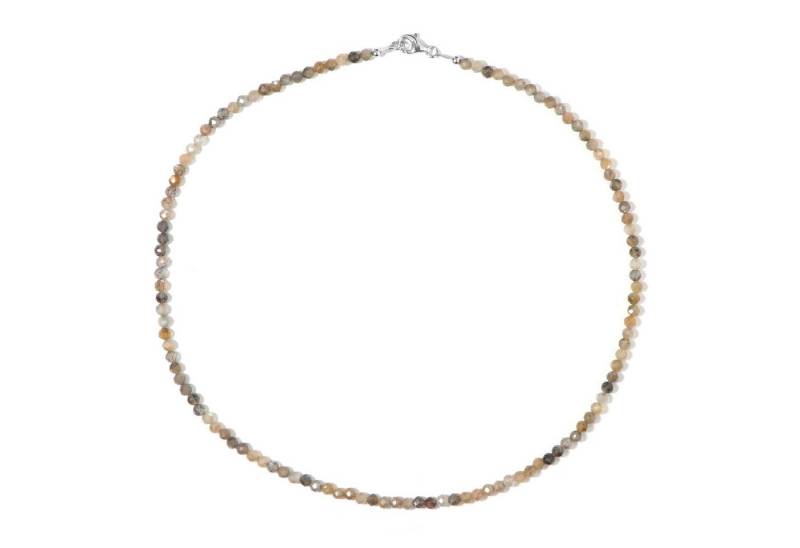 Cavill Silberkette Cavill Silberkette mit 4 mm Mondstein Perlen 39,16 ct, 45 cm elegant (1-tlg) von Cavill