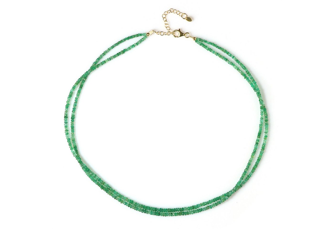 Cavill Silberkette Cavill Smaragd Halskette 40,18 ct, vergoldet 925 Silber, grün (1-tlg) von Cavill