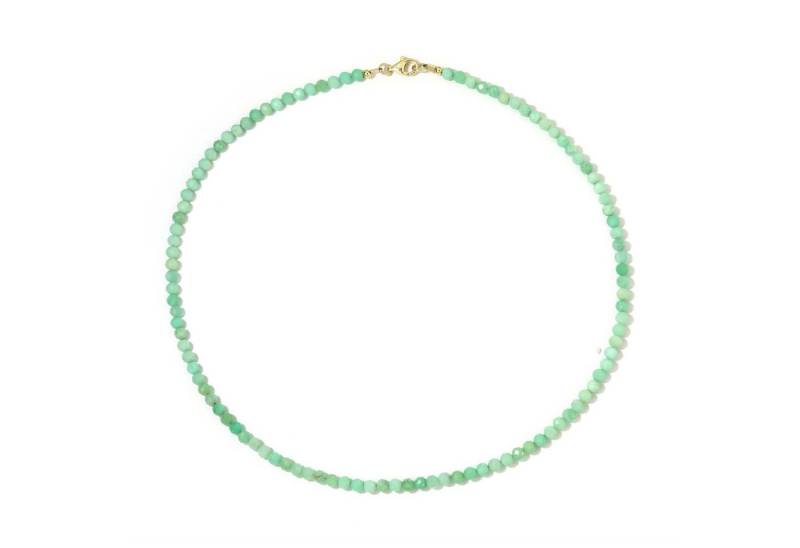 Cavill Silberkette Cavill Chrysopras Halskette 43,7 ct, 925 Silber vergoldet, grün, 45 cm (1-tlg) von Cavill