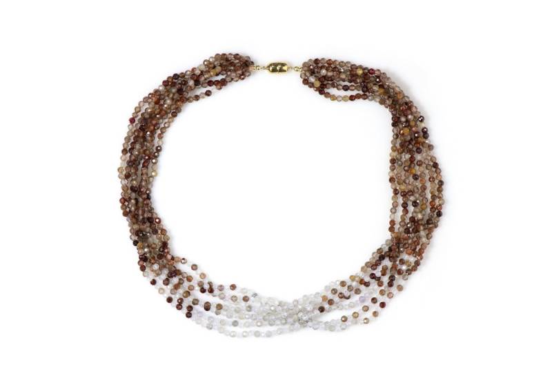 Cavill Silberkette Cavill vergoldete Sterlingsilber Halskette 3,13 ct Cognac Braun (1-tlg) von Cavill