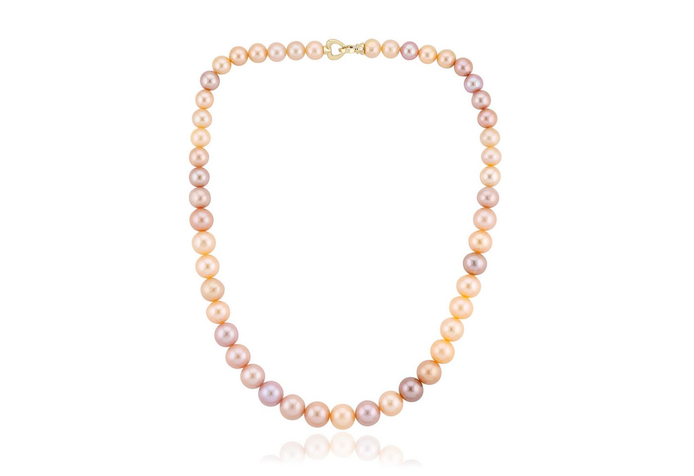 Cavill Silberkette Perlenkette 45,5cm 925 Sterling Silber vergoldet, Creme Rosa Lila (1-tlg) von Cavill