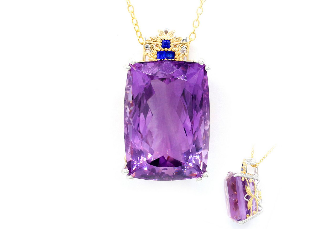Cavill Silberkette Cavill Amethyst 54,81 ct, kobaltblaue Spinelle, 925 Silber vergoldet (1-tlg) von Cavill