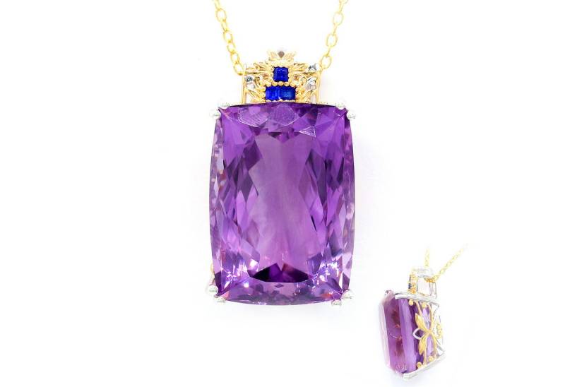 Cavill Silberkette Cavill Amethyst 54,81 ct, kobaltblaue Spinelle, 925 Silber vergoldet (1-tlg) von Cavill