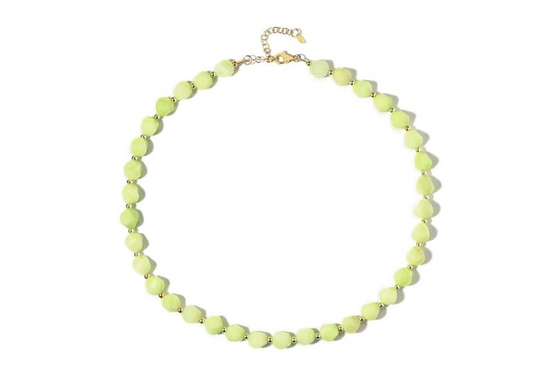 Cavill Silberkette Grüne Quarz Halskette 1,78 ct, 925er Silber vergoldet, verstellbar (1-tlg) von Cavill