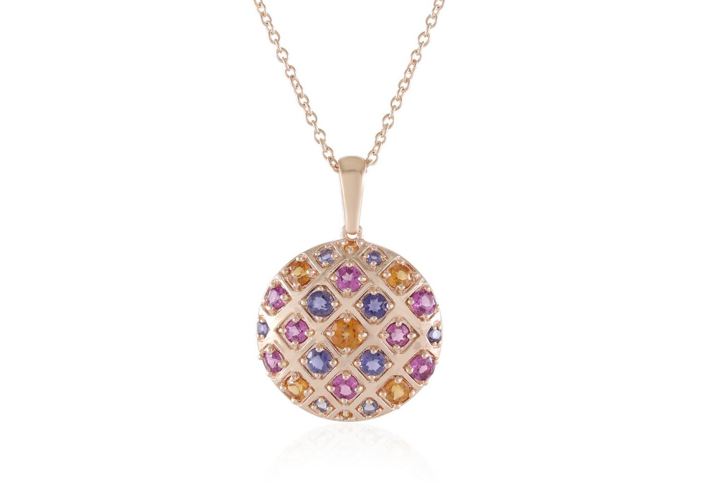 Cavill Silberkette Cavill Silberhalskette 925 rosévergoldet mit 1,57 ct Hessonit & Co. (1-tlg) von Cavill