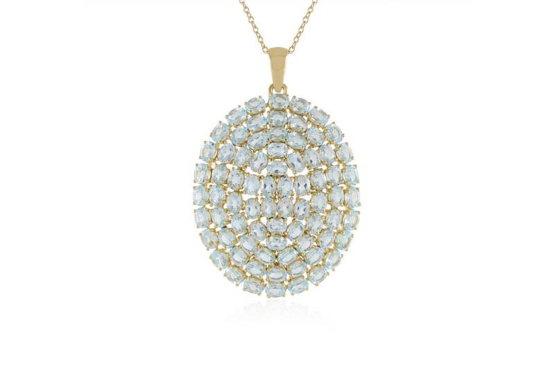 Cavill Silberkette Cavill elegante Silberkette mit 75 himmelblauen Topasen 12,19 ct (1-tlg) von Cavill