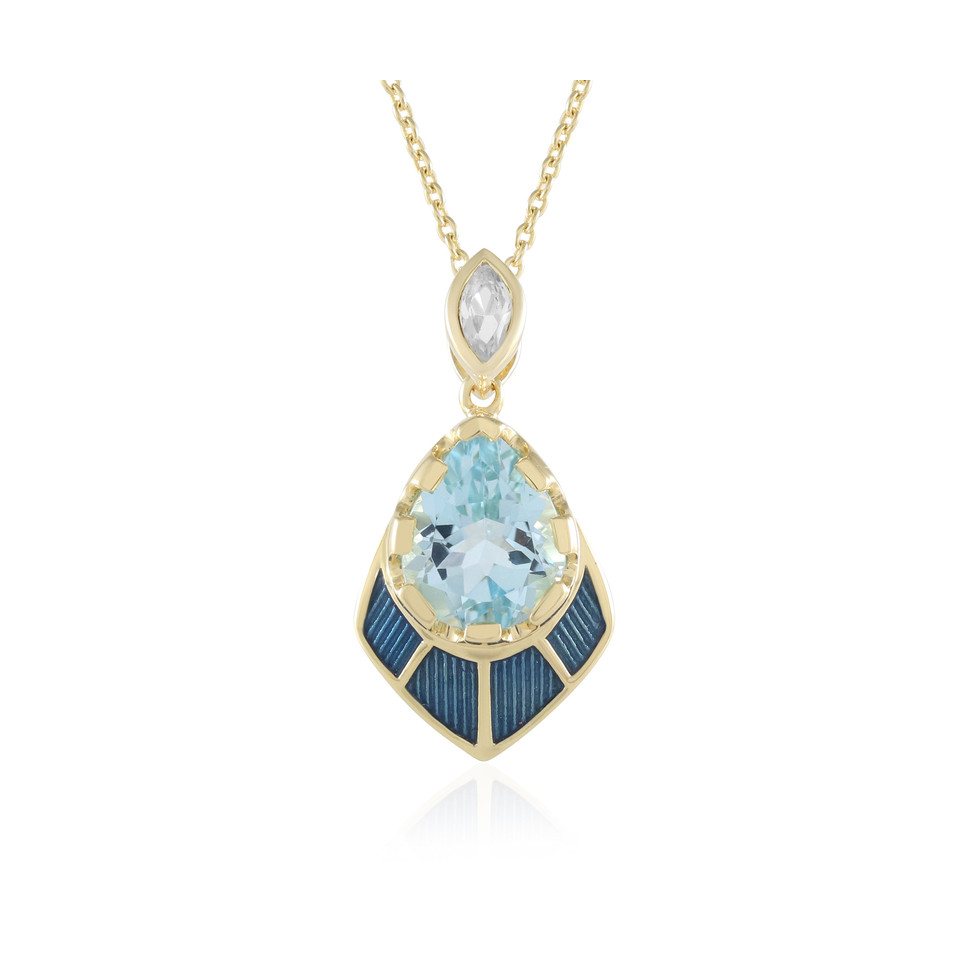 Cavill Silberkette Himmelblauer Topas Vergoldetes Silber Collier (1-tlg) von Cavill