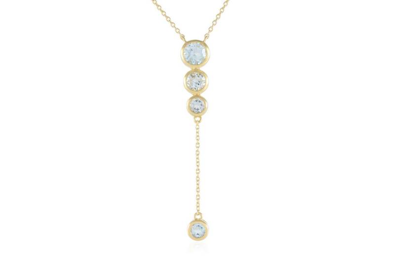 Cavill Silberkette Cavill vergoldetes Silbercollier 1,98 ct himmelblauer Topas rund (1-tlg) von Cavill