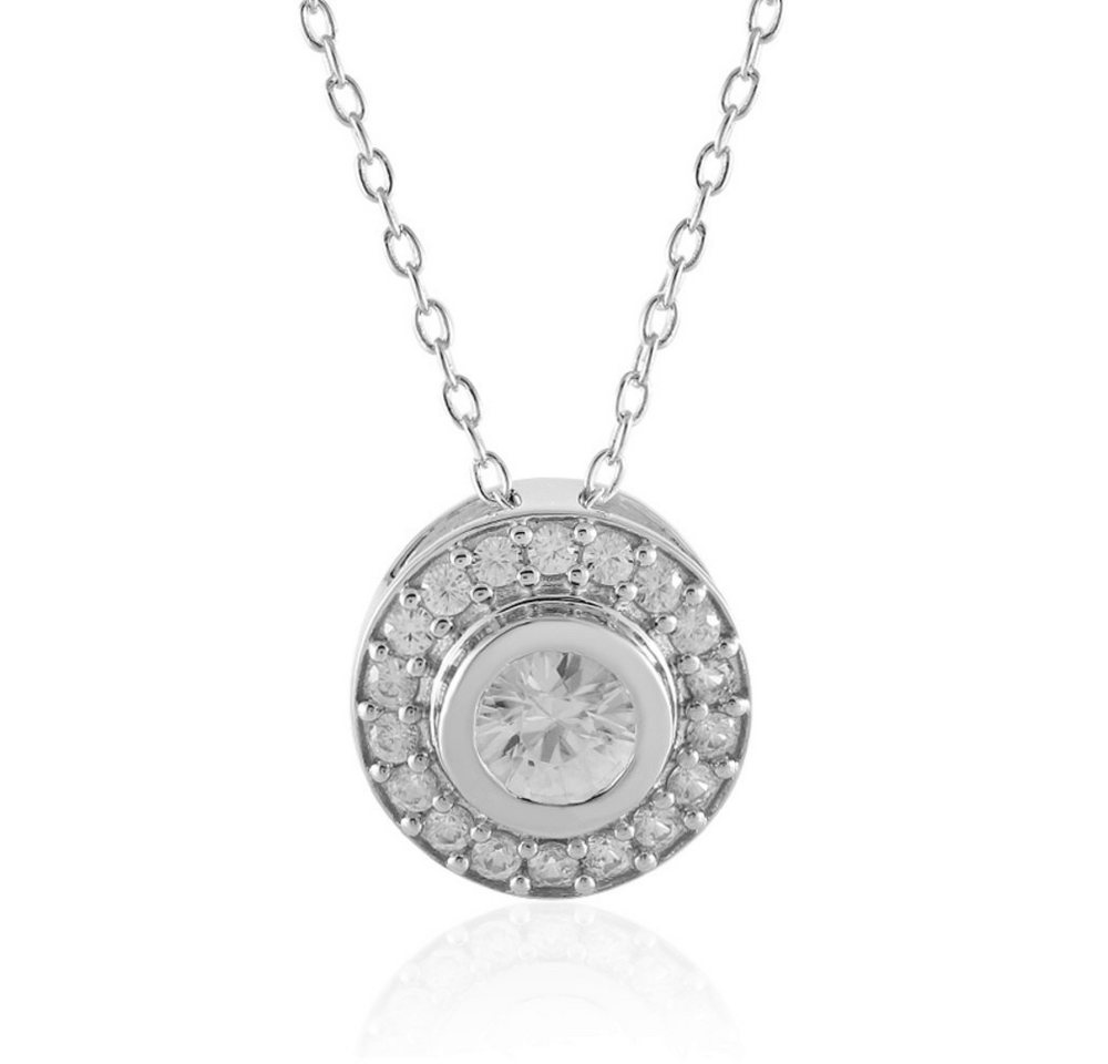 Cavill Silberkette Cavill Zirkon 1,6 ct Silberkette, 925 Sterling platiniert, elegant (1-tlg) von Cavill