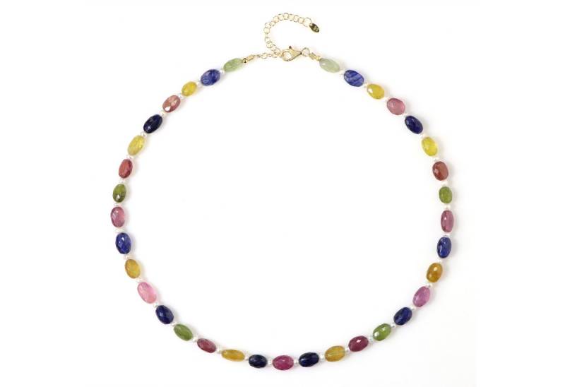 Cavill Silberkette Cavill Halskette 0,11 ct Saphir, vergoldet 925 Silber, bunt (1-tlg) von Cavill