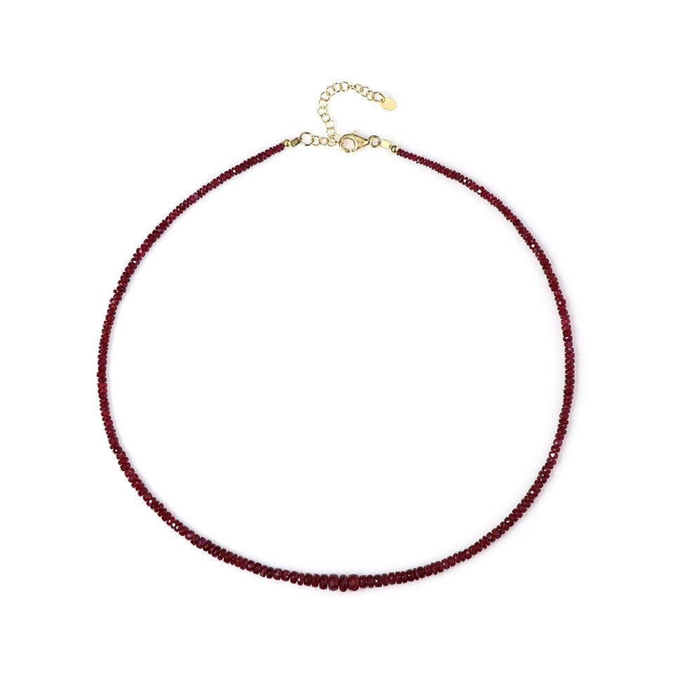 Cavill Silberkette Mosambik Rubin Vergoldetes Silber Collier (1-tlg) von Cavill