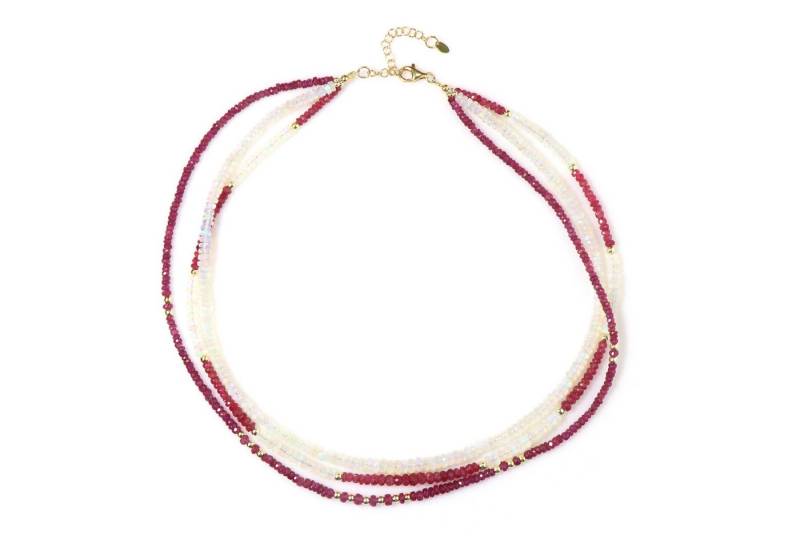 Cavill Silberkette Cavill Silberkette mehrsträngig mit 126,94 ct Rubin, Opal & Spinell (1-tlg) von Cavill