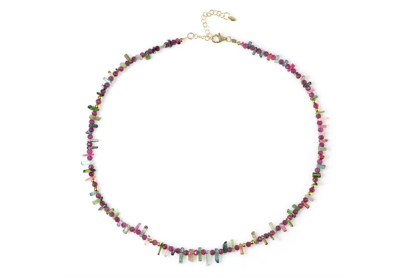 Cavill Silberkette Cavill Silberkette 67,69 ct Turmalin Rubin, vergoldet 45-50 cm (1-tlg) von Cavill
