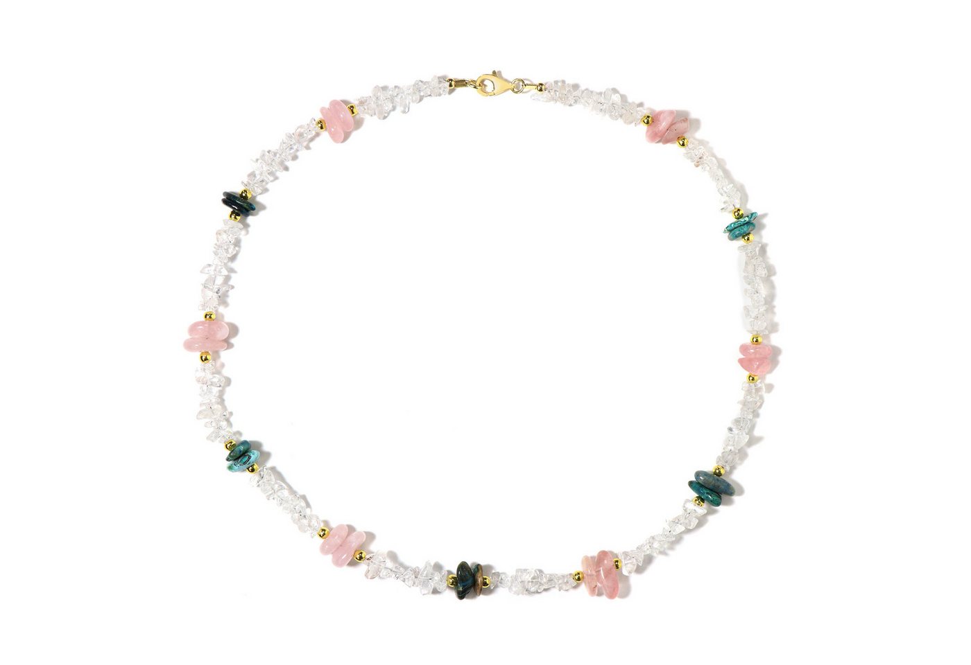 Cavill Silberkette Cavill vergoldete Silberkette mit 10,99 ct Quarz & Rosenquarz (1-tlg) von Cavill