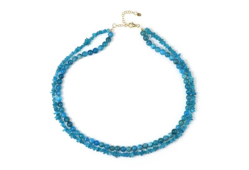 Cavill Silberkette Cavill Sterlingsilber vergoldete Halskette Neonblauer Apatit 2,08 ct (1-tlg) von Cavill