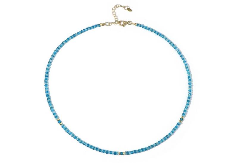 Cavill Silberkette Cavill Apatit Halskette 40,19 ct vergoldet 925 Silber blau facettiert (1-tlg) von Cavill