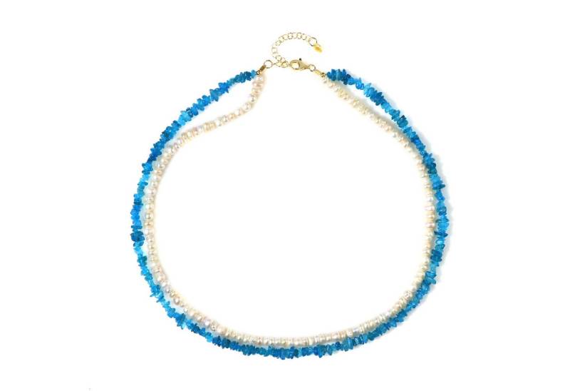 Cavill Silberkette Cavill Apatit Kette 71,11 ct, Süßwasserperlen, 925 Silber, verstellbar (1-tlg) von Cavill