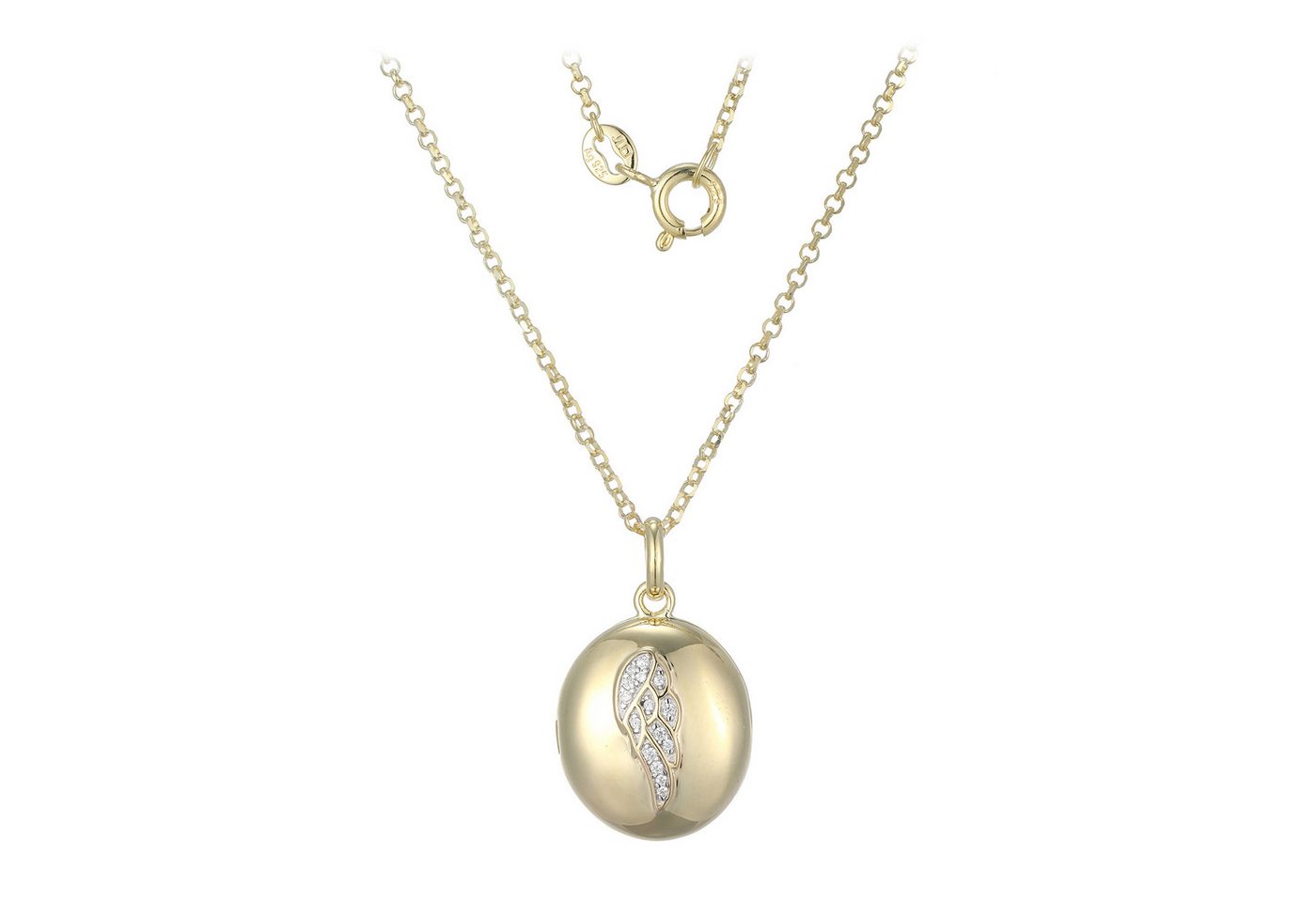 Cavill Silberkette Sterlingsilber Kette, vergoldet, 0,06 ct Zirkon-Pavé Anhänger (1-tlg) von Cavill