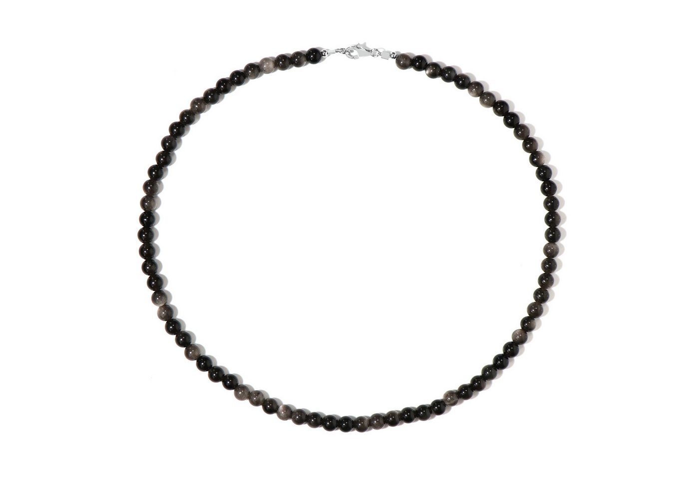 Cavill Silberkette Cavill 925 Sterling Silber Perlenkette mit 93,49 ct Obsidian, 45 cm (1-tlg) von Cavill
