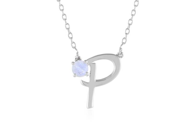 Cavill Silberkette Cavill Regenbogen-Mondstein Silbercollier 0,42 ct, platin. 925 (1-tlg) von Cavill