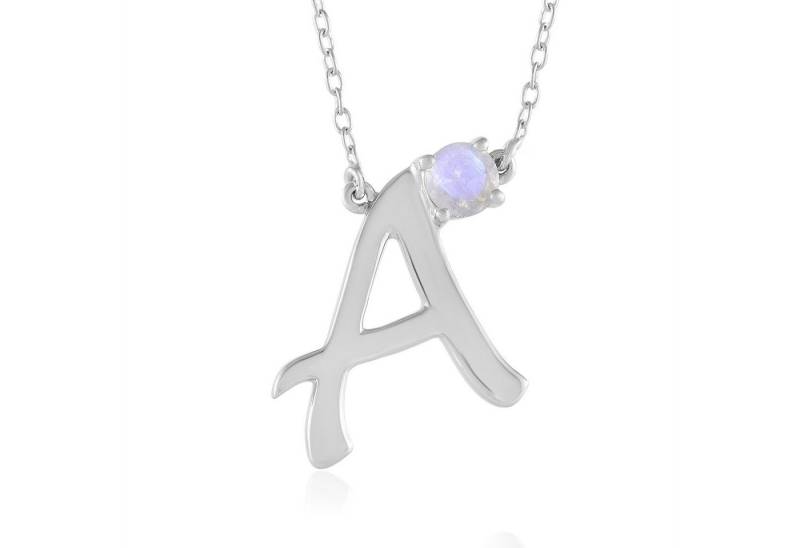 Cavill Silberkette Cavill Regenbogen-Mondstein 0,40 ct Silber platinierter Anhänger (1-tlg) von Cavill