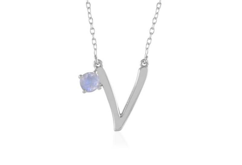 Cavill Silberkette Cavill Silbercollier 0,41 ct Regenbogenmondstein, platinveredelt (1-tlg) von Cavill