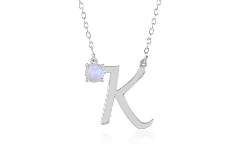 Cavill Silberkette Regenbogenmondstein Silbercollier 0,40 ct, filigranes 925 Sterling (1-tlg) von Cavill