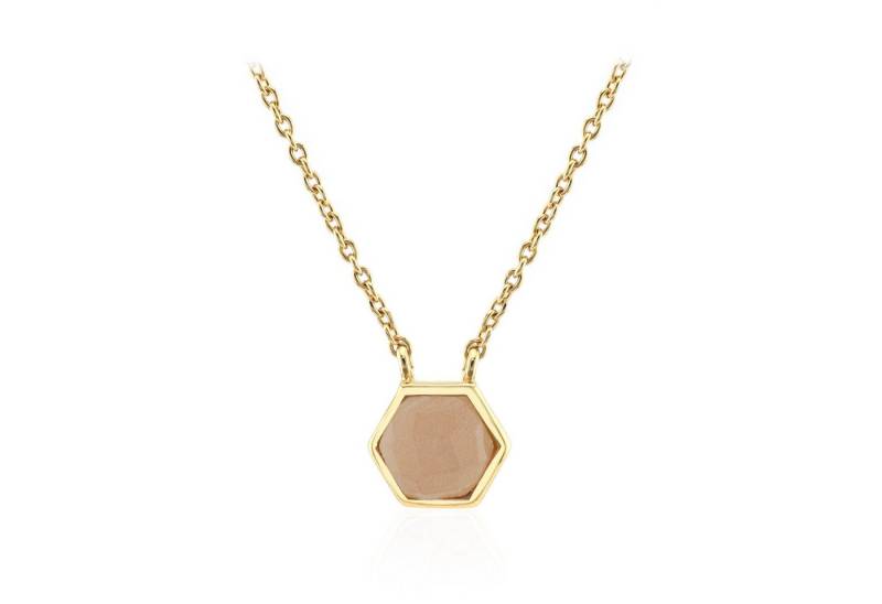 Cavill Silberkette Roter Aventurin 1,179 ct Hexagon Anhänger, vergoldete Silberkette (1-tlg) von Cavill