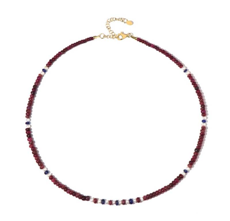 Cavill Silberkette Cavill Silberhalskette Riya 70,81 ct Rubin & Saphir, vergoldet (1-tlg) von Cavill