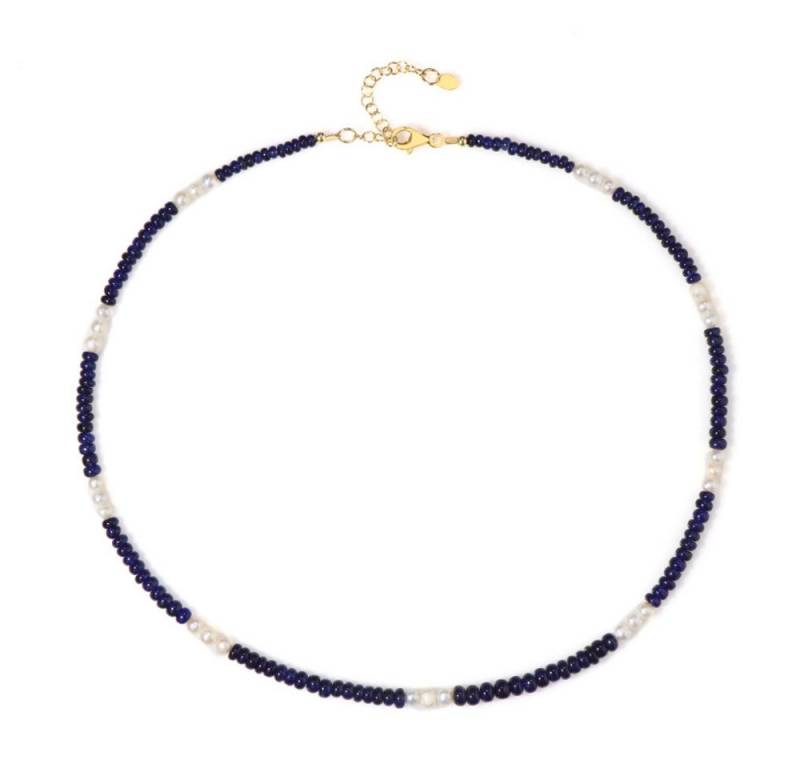 Cavill Silberkette Cavill Saphir-Perlen Silberkette 925 vergoldet 58,75 ct elegant (1-tlg) von Cavill