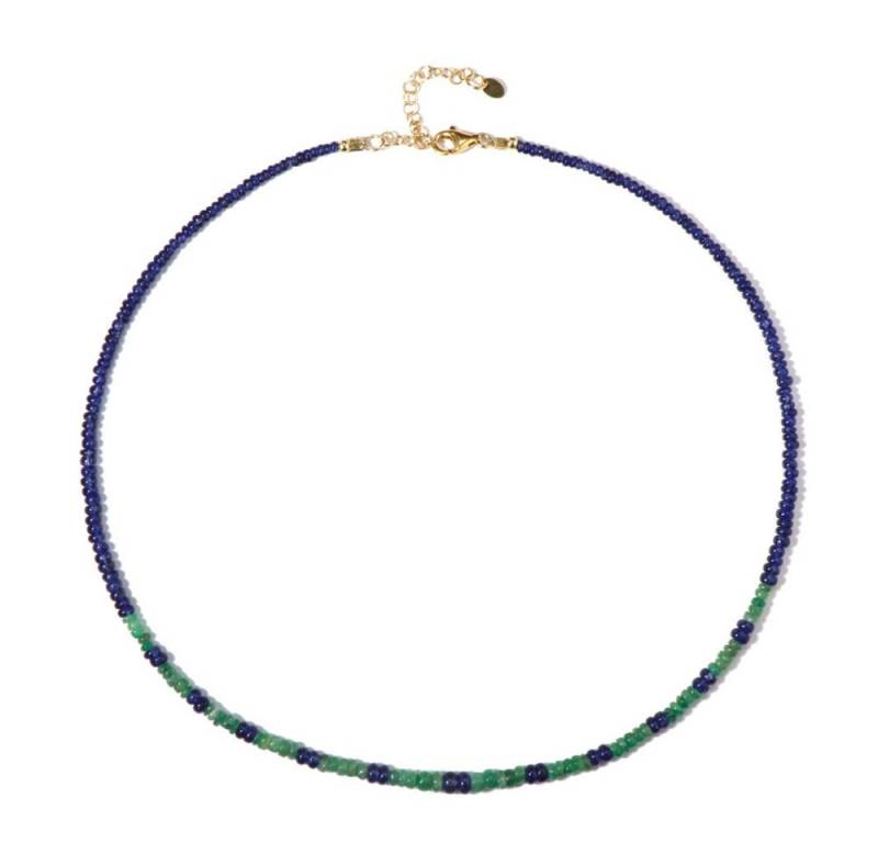 Cavill Silberkette Cavill Silberhalskette vergoldet mit 0,59 ct Smaragden & Saphiren (1-tlg) von Cavill