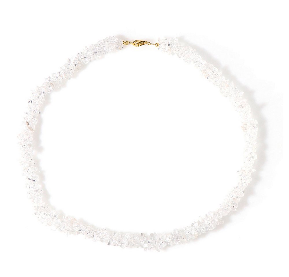 Cavill Silberkette Weißer Quarz 194,15 ct Kette, 925er Silber goldplattiert, 45 cm (1-tlg) von Cavill