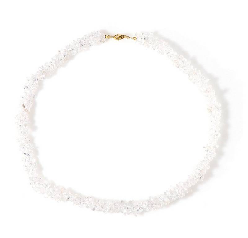 Cavill Silberkette Weißer Quarz 194,15 ct Kette, 925er Silber goldplattiert, 45 cm (1-tlg) von Cavill