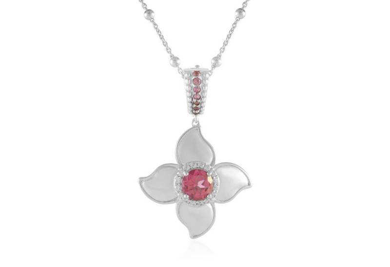 Cavill Silberkette Cavill Silberkette 1,17 ct pinkfarbener Topas, floral, 925 Silber (1-tlg) von Cavill