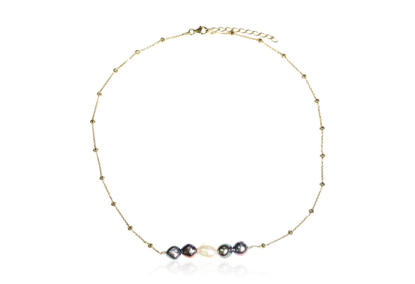 Cavill Silberkette Cavill Silbercollier mit weißen Süßwasserzuchtperlen, verstellbar (1-tlg) von Cavill