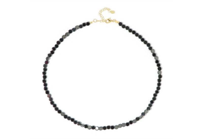 Cavill Silberkette Schwarzer Hämatit Vergoldetes Silber Collier (1-tlg) von Cavill