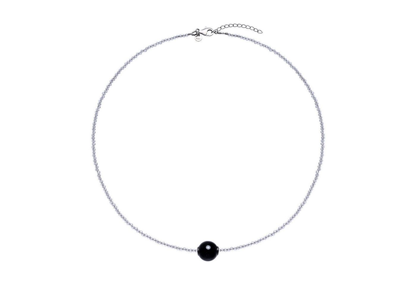 Cavill Silberkette Cavill Silberkette Damen, 9,3 ct schwarzer Onyx & 20 ct Quarzperlen (1-tlg) von Cavill